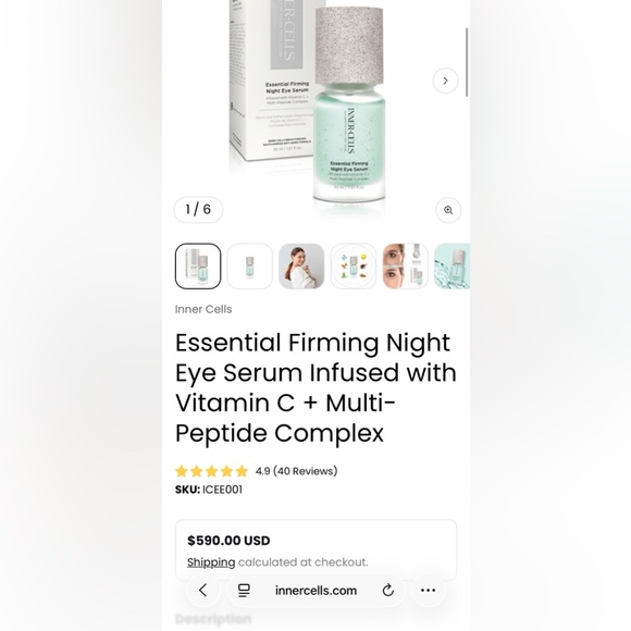 Inner-Cells Firming Night Eye Serum Infused W/Vit C & Multi-Peptides Retail $590 - Picture 3 of 3